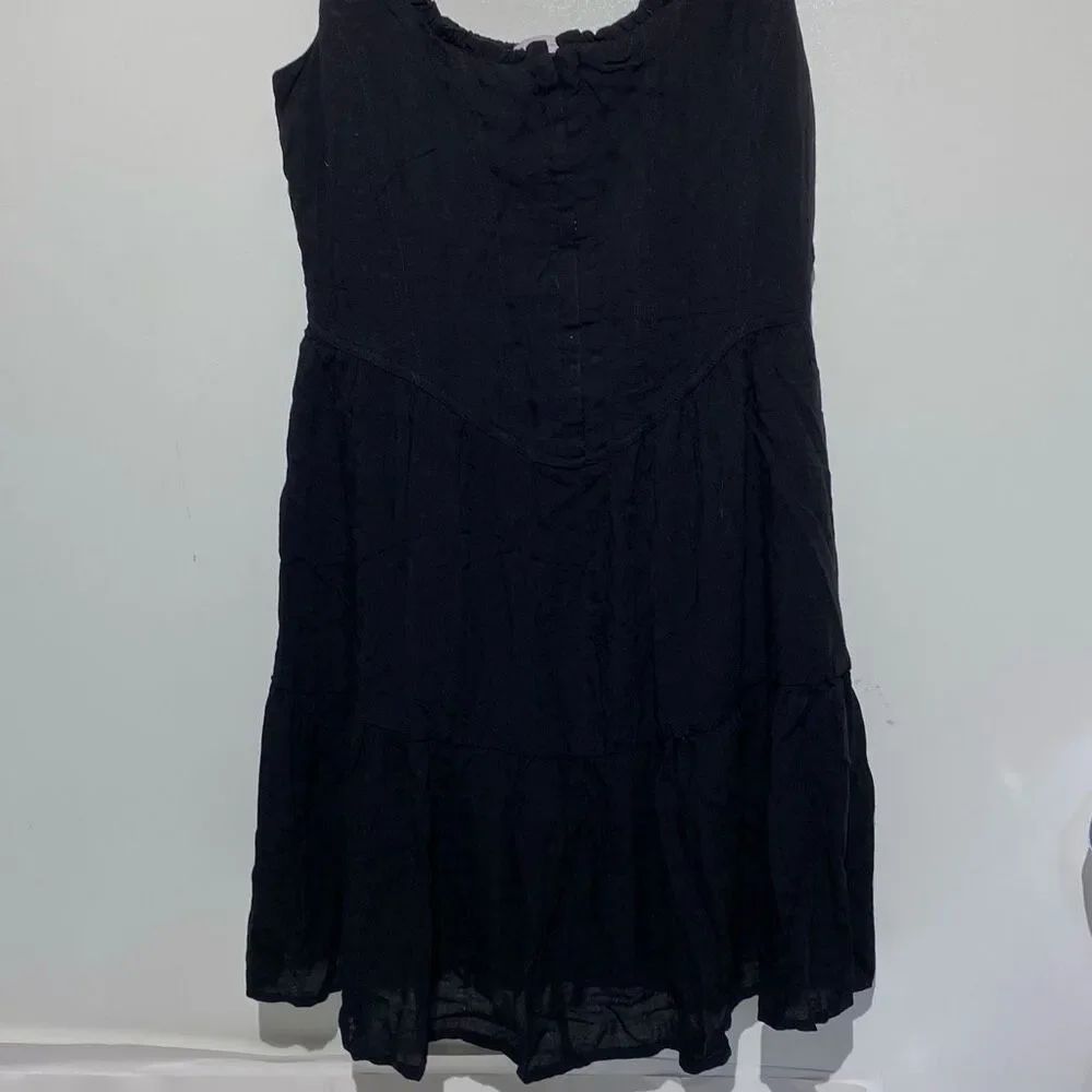 SO Junior Black Corset Tiered‎ Heart Textured Sleeveless Mini Dress Medium NWT